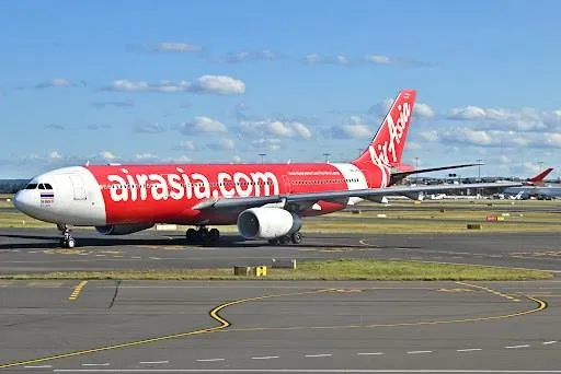 An AirAsia aircraft on the taxiway